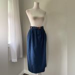 NWT Vintage ‘80s Khaki Roberts California Dark Denim Belted Midi Skirt Blue Size M Photo 1
