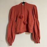 Ulla Johnson  Sacha Puff Sleeve Tassel Pullover Hoodie Sweatshirt Rose Size Small Photo 0