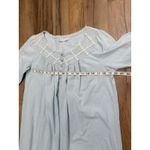 Eileen West Blue Cotton Nightgown Long Sleeve Lace Trim Sleep Dress Small Photo 4