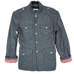 Vintage Armani Jeans Military Jacket Women’s Medium Gray Wool Blend Slim Fit Photo 0