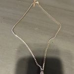 Necklace with double strand drop and diamonds. Great for everyday bling Photo 0