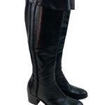 *Vero Cuoio Boots Womens Sz 36 Black Leather Knee High Fold Over Classic Luxury Photo 2