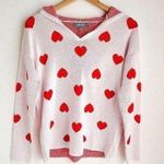 Marled Reunited Clothing VALENTINES DAY SWEATER. WHITE w RED HEARTS Photo 0