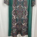 Soft Surroundings Milana Green Paisley Print Knit Midi Dress Sz.S Photo 10