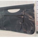 Vintage Genuine Black Leather Handbag Purse Zipper Made In Hong Kong. A12 Photo 1