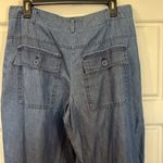 Max Studio  London Womens Odette Blue Tencel Blend Wide Leg Jeans frayed size 8 Photo 5
