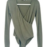 Aritzia  Wilfred Free Fall Hari‎ Alligator Green Faux Wrap Long Sleeve Bodysuit S Photo 0