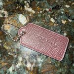 Coach NEW YORK Burgundy Leather Key Fob Bag Charm Keychain Hang Tag Photo 1