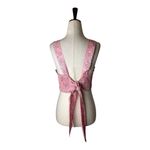 House of Harlow House of Harlow 1960 Top Women Medium Pink Floral Smocked Back Tie Crop Tank Photo 4
