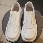 💕JOSHUA SANDERS💕 100 Leather Sneakers ~ Crochet Smile Slip On Platform 39 NWT White Size 8 Photo 4