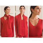 Chico's  English Toffee Brown Luxe Tie Neck Pullover Removable Neck Scarf Sweater Photo 1