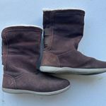Crocs 15496 Women's Adela Chocolate Brown Fold Over Sherpa Fur Suede Booties 7 Photo 2