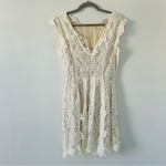 ASOS  Off White All Lace Floral Appliqué Cap Sleeve A Line V Back Mini Dress 8 Photo 1