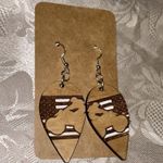 Handmade NWT  ATV Riding American Flag Wooden Engraved Earrings Photo 2