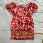 Charlotte Russe Y2K Red and white heart print ruffle sleeve top with bubble hem Photo 5