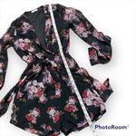 Tobi chiffon floral print faux wrap romper, long slit sleeve, lined, XS Photo 8