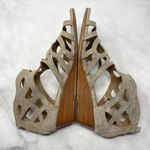 Donald Pliner Sundance Donald J Pliner Delite Metallic Suede Leather Gladiator Wedge Sandals 8 Photo 6