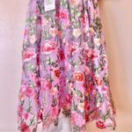 NoliaBae  Lavender Pink Red Floral Embroidered Puff Sleeve Tulle Dress. Photo 3