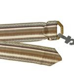 Vintage TJW by Mervyn’s Striped Wide Fabric Gold Octagon Buckle Belt Tan Photo 6