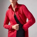 Athleta Athlete Urbanite Textured Top Serpentine Red Snake Print Button Down Shirt S Photo 4