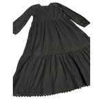 J.Crew  Eyelet-Trim Black Midi Dress Cotton‎ Poplin Size Medium Photo 7
