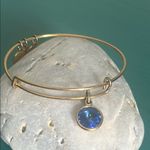 ALEX AND ANI September Birthstone Sapphire Crystal Charm Bangle Bracelet Photo 5