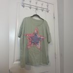 Source Unknown Layered Fabric Star Patchwork MintGreen Oversized T Shirt Y2K Indie Americana XL Photo 6