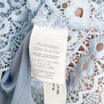 J.Crew Daisy Eyelet Bell Sleeve Blouse Jewel Neck Back Zip Up 10 Baby Blue Photo 9