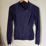 Lululemon  emerge renewed deep navy purple asymmetrical zip jacket Photo 1