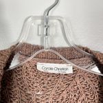 Carole Christian Tan Brown Open Knit Open Front Relaxed Fit Cardigan Minimal XL Photo 2