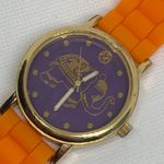 Macbeth Collection women watch gold tone elephant purple dial orange running Photo 2