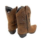 Santa Fe Boot Co Women's Sz 7M Leather Cowboy Boots Rhinestone Cowgirl Bling Brown Photo 4