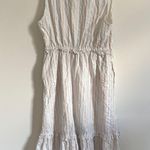 J.Crew  Shimmer Tie Front Midi Dress Size 12 Stripe Metallic Tiered Cotton Photo 7