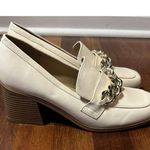 Nine West Loafer Chunky Heeled Chain Accent Off-White Shoes Women’s 9M Academia Photo 0