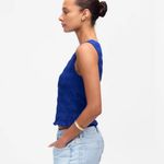 Madewell NWT Smocked Boatneck Tank in Brilliant Sapphire - Size: Extra Small Photo 10