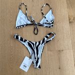 Swim by Di Bikini Top & Bottoms Set Zebra Flemish Knot Size XS Black White Photo 4