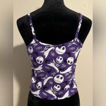 Disney NWOT Nightmare Before Christmas Purple and White Button Down Tank size m Photo 4