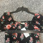 Ember Floral Smocked Peplum Blouse Black/Red – Size Small NWT Orange Photo 6