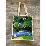 PGA Tour Golf Tote Bag Canvas Artist Signed Wood Handles Art Collectible New Vtg Photo 2
