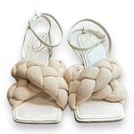 Sam Edelman Courtney Fabric Braided Sandal Sz 7.5 Natural Cream Braid Square Toe Photo 1