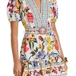 Farm Rio NWOT  Floral Ruffles Greek Garden Off-White Mini Dress Size M Photo 0