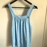 Free People New Oversized Square Neck Lightweight Summer Fun Cool Blue Tank Top Photo 7