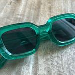 Free People Geometric Green Rectangle Sunglasses Photo 0