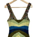 NWT Mandalay Quartz Green Blue Silk Beaded Sequin Midi Evening Gown Dress Size 4 Photo 6