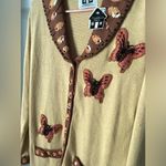 New Storybook Knits Women Sweater sz S button up Butterfly Embellished Cardigan Photo 8