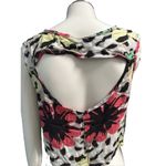 Crop Top Button Down Floral Print Cotton Shirt Size S Photo 3