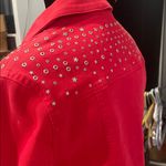 Allison Daley Red Studded Denim Jacket super cute like new Photo 2