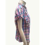 Arizona Jean Company Plaid Short Sleeve Button Up Shirt XL All Cotton Pink Blue Photo 3
