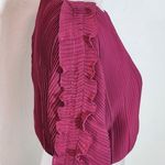 VICI  X Emily Travis Magenta Pleated Full Sleeve Crop Top Size Small Photo 4