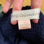 BOG Collective Navy Blue Floral Wide Leg Jumpsuit Tank Pants Women's Size Large Photo 5